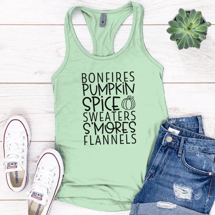 Bonfires And Pumpkin Spice Premium Tank Top