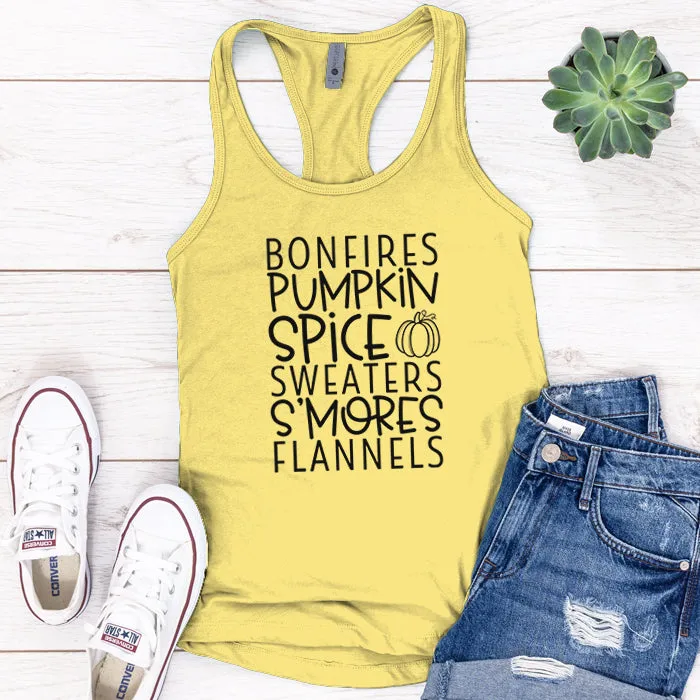Bonfires And Pumpkin Spice Premium Tank Top