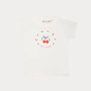 Bonpoint|Ivory Printed Cherry Cotton T-Shirt