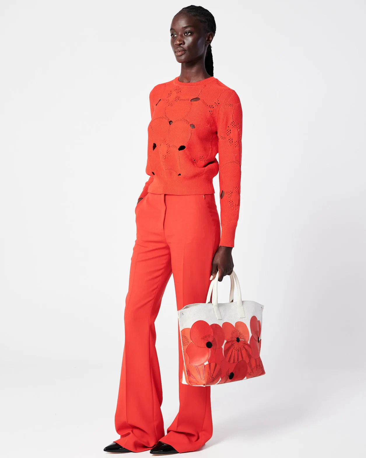 Bootcut Wool Double-Face Pants
