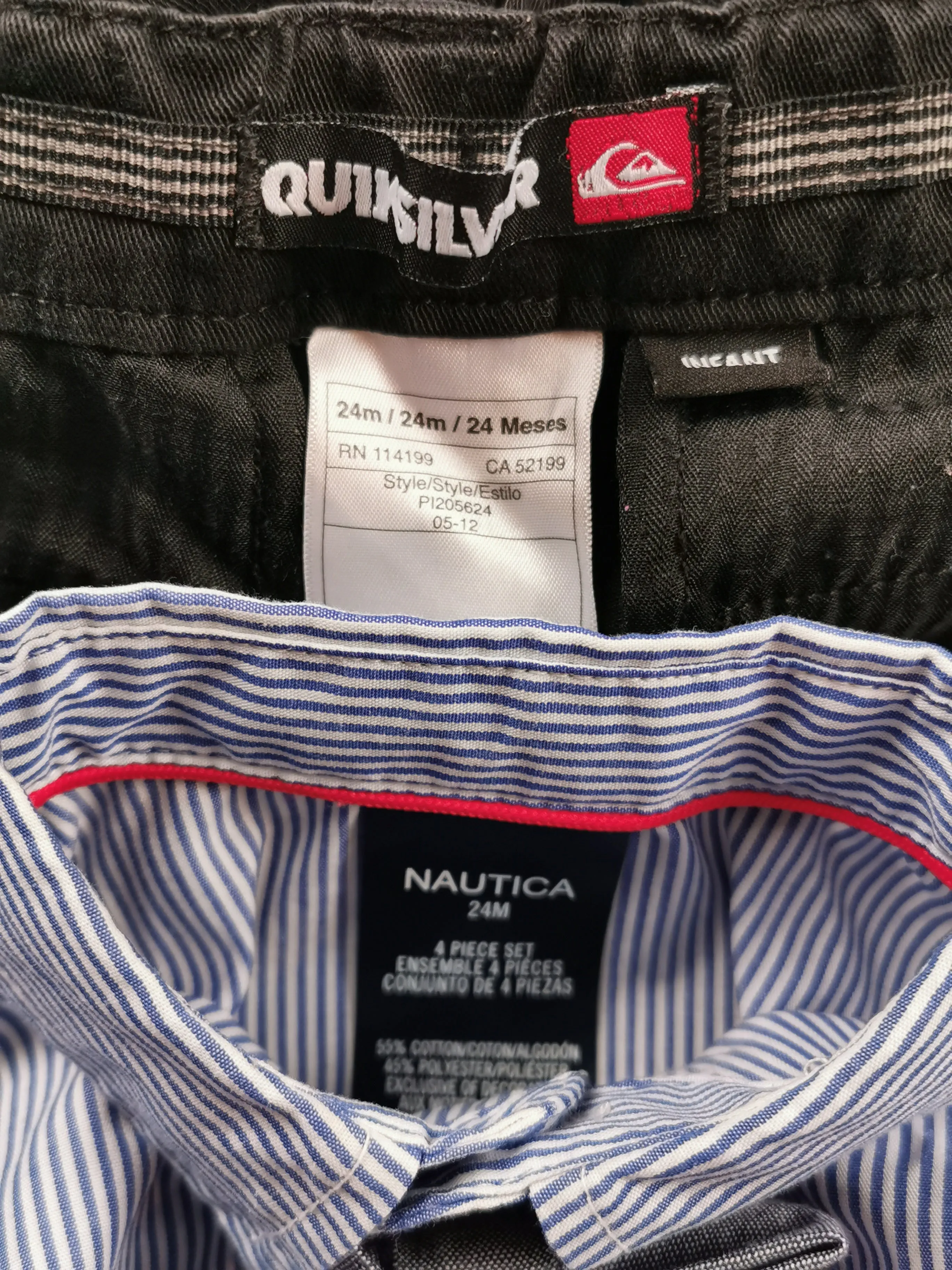 BOY SIZE 2 YEARS - NAUTICA / QUIKSILVER, 2 Piece Mix N Match Outfit EUC B23