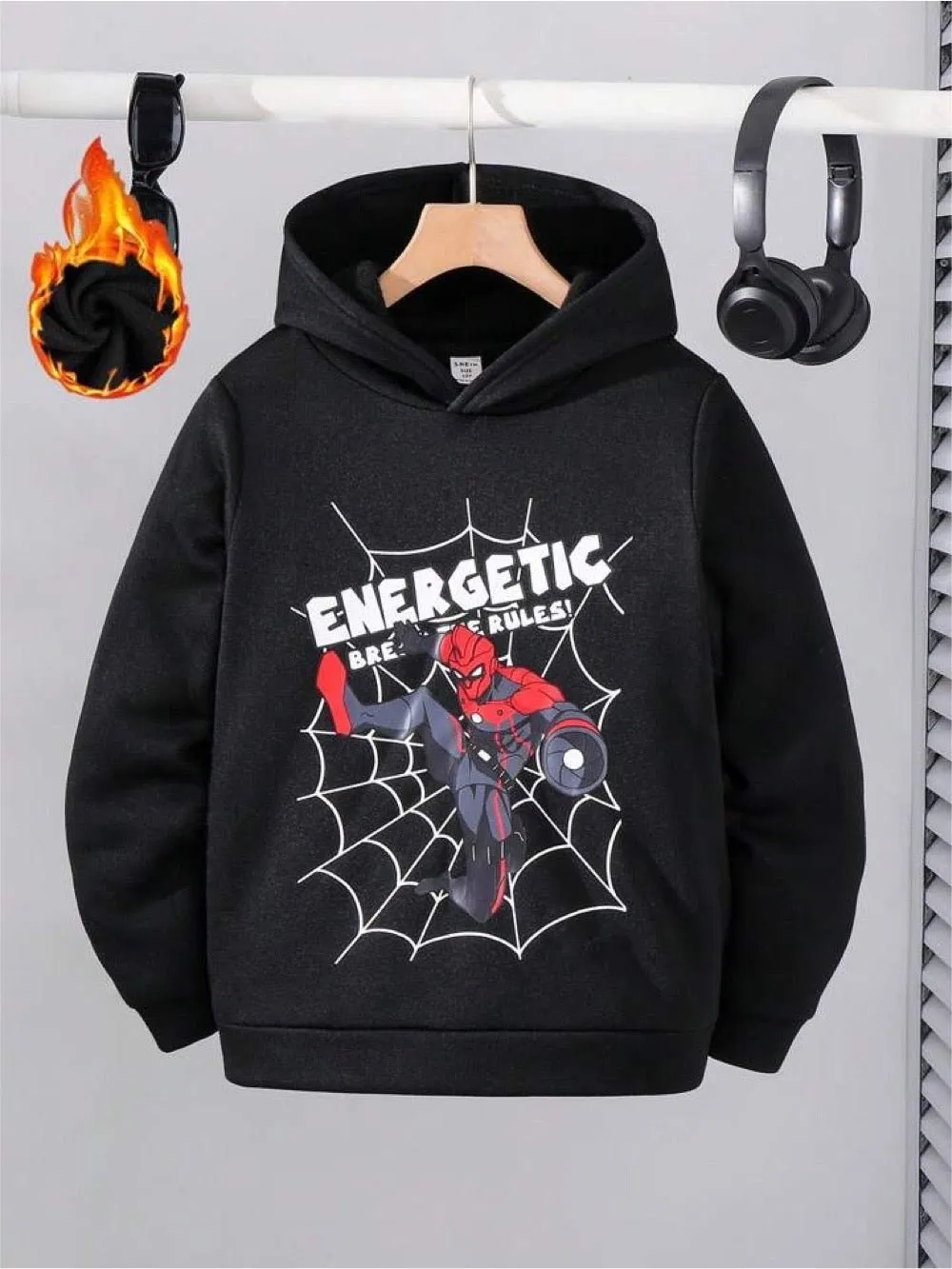 Boys Hoodies For Autumn Black Kids Spider man