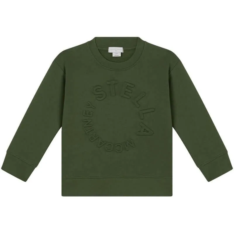 Boys Khaki Embossed Logo Sweatshirt