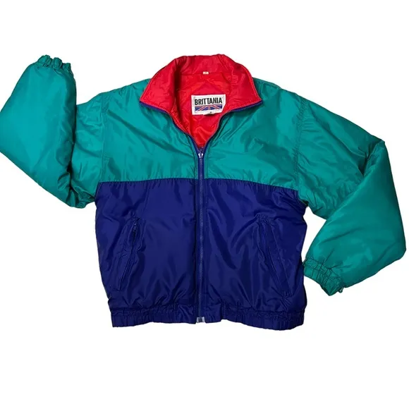 Brittania VTG 90’s Ski Jacket Winter Jacket Color Block Coat