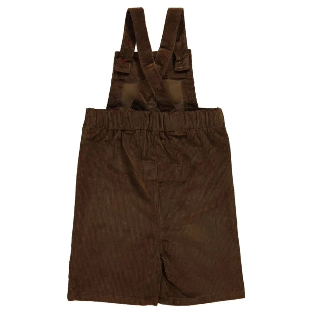 Brown Corduroy Short Dungarees - 1 Left Size 11-12 years