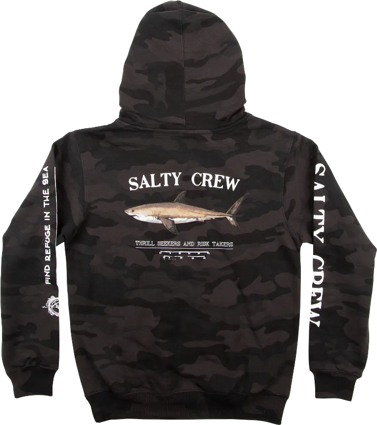 Bruce Boys Hood Fleece - Black Camo