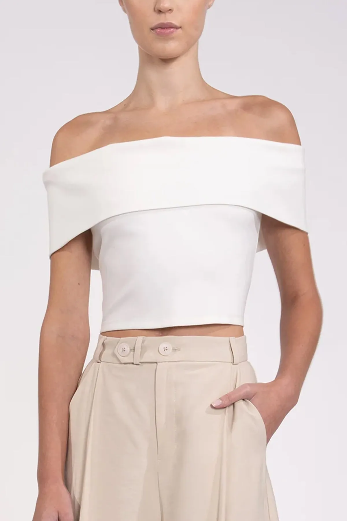 Bruna Crop Top in White
