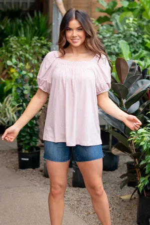Bubble Sleeve Top - Blush