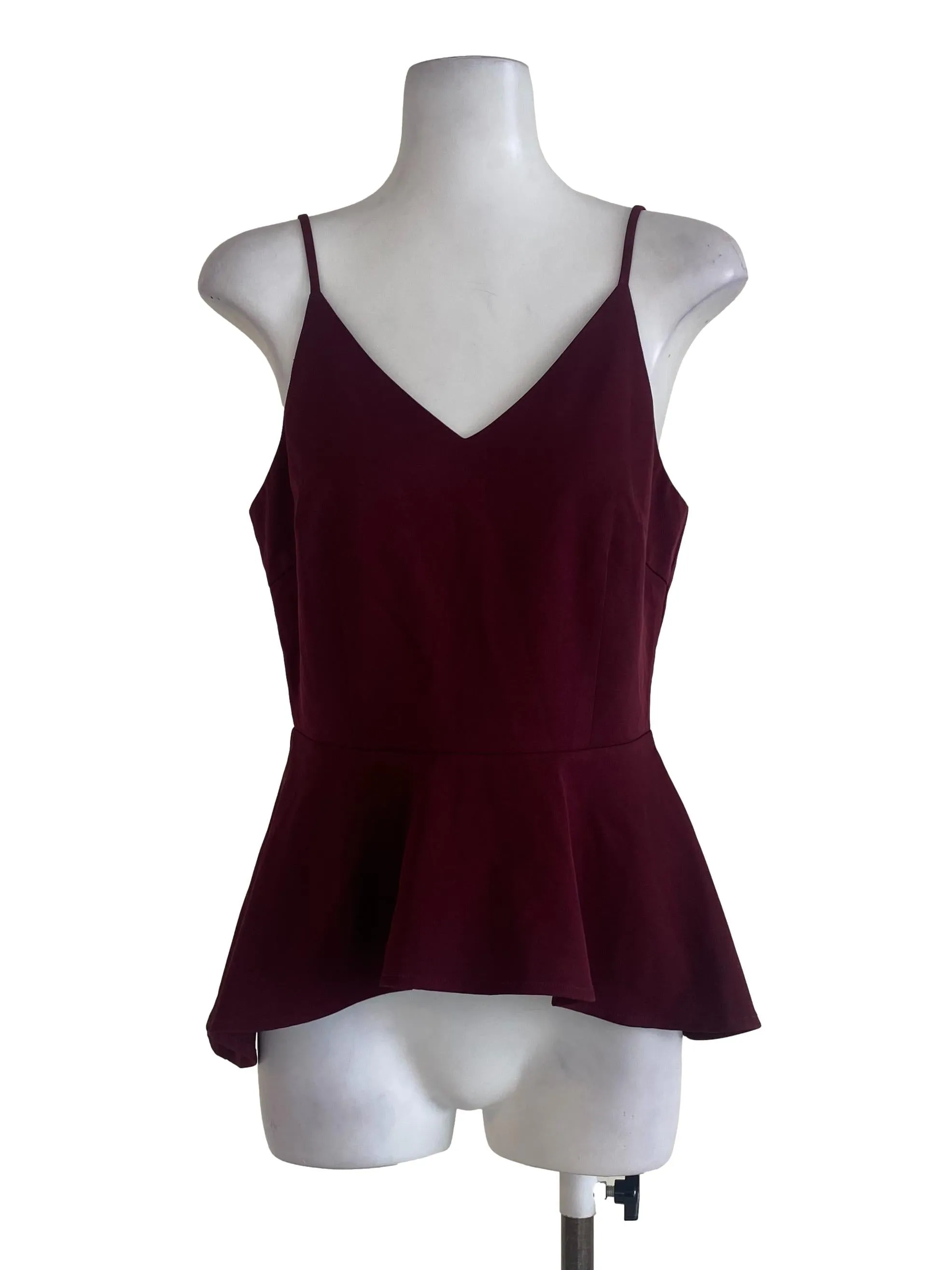 Burgundry Peplum Top LB