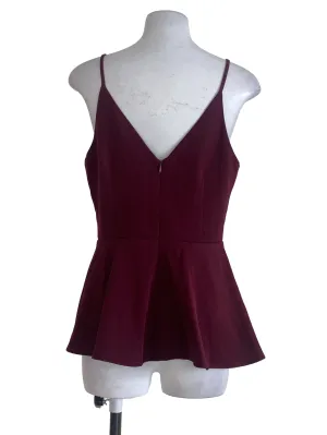 Burgundry Peplum Top LB