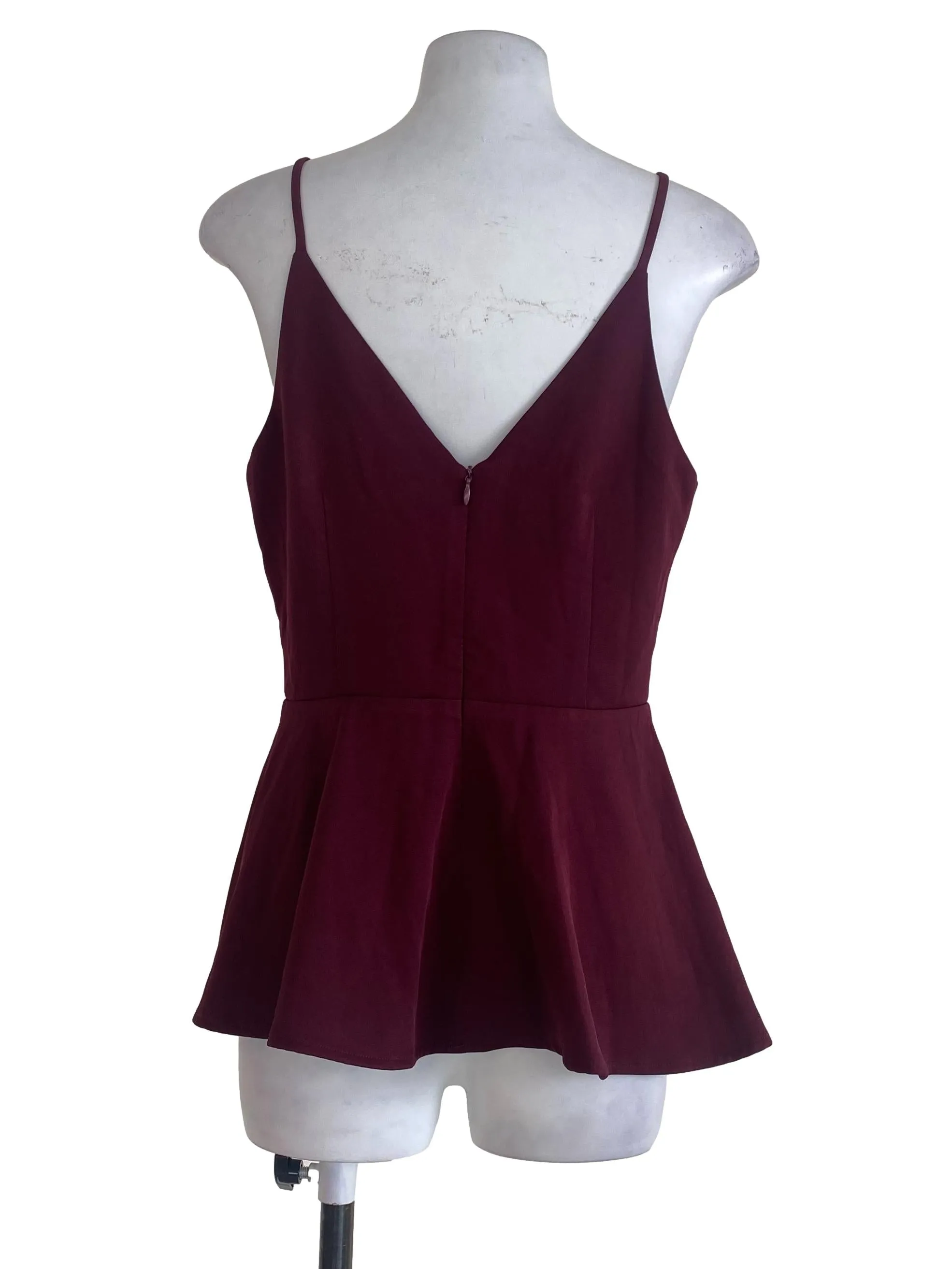 Burgundry Peplum Top LB