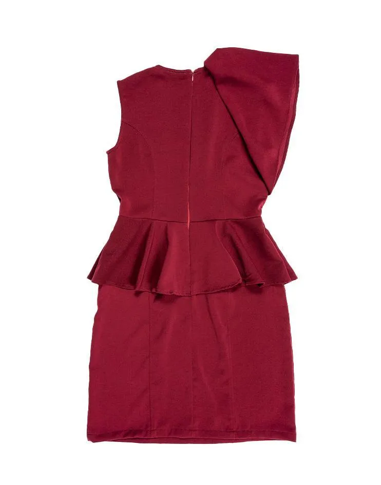 Burgundy Peplum Dress