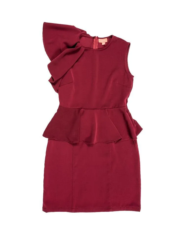 Burgundy Peplum Dress