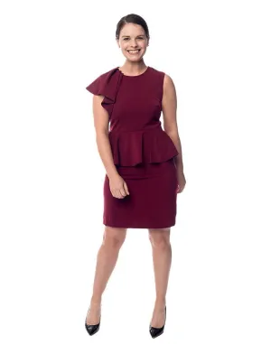 Burgundy Peplum Dress