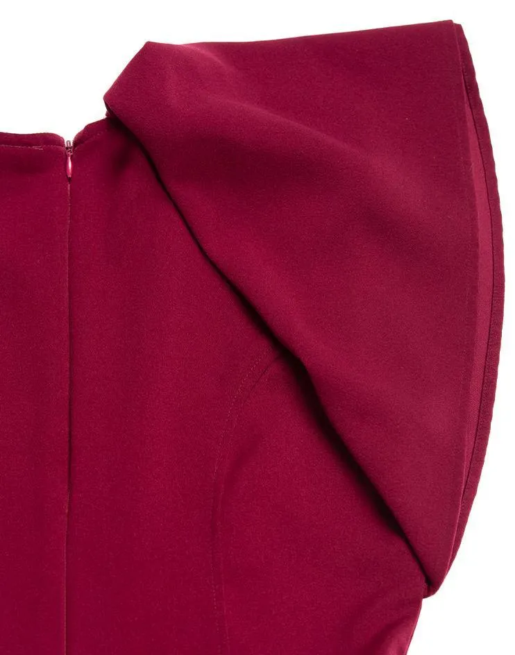 Burgundy Peplum Dress