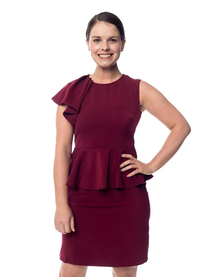 Burgundy Peplum Dress