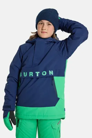 Burton Frostner Anorak Jacket Kids Dress Blue / Galaxy Green