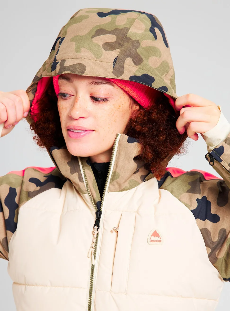 Burton Keelan Womens Jacket Crème Brulee / Martini Olive Terra Camo