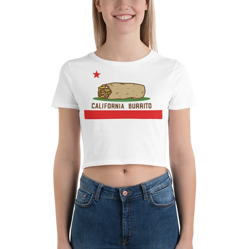 California Burrito Women’s White Crop Tee
