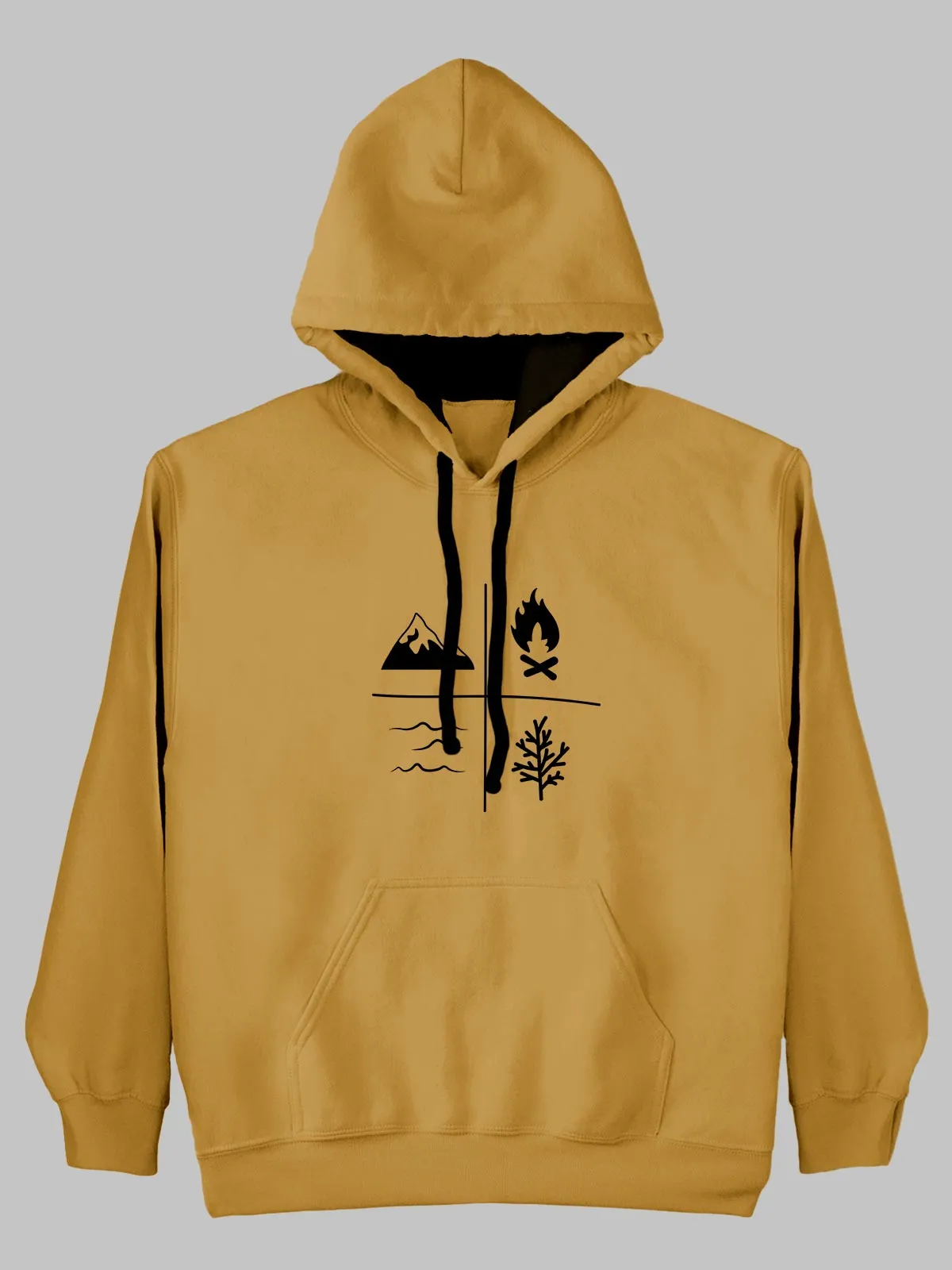 Camping Printed Cotton Hoodie for Men & Women