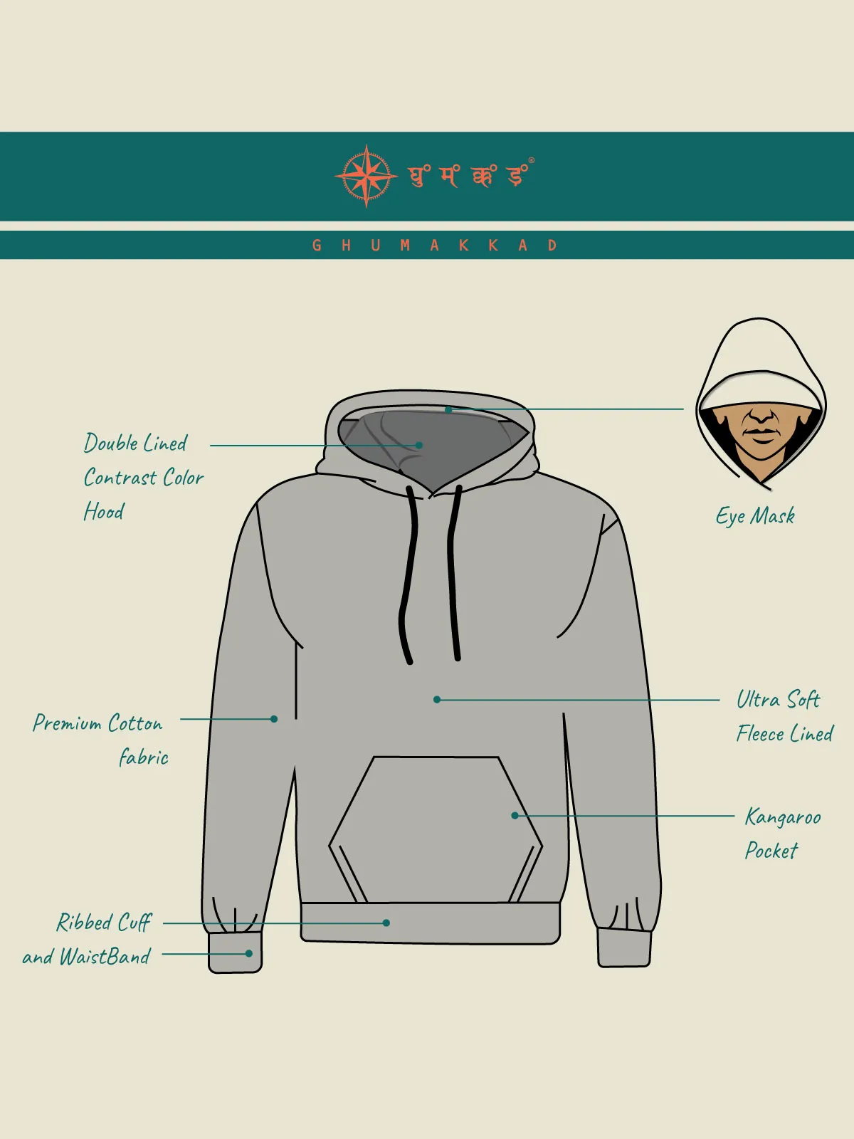 Camping Printed Cotton Hoodie for Men & Women