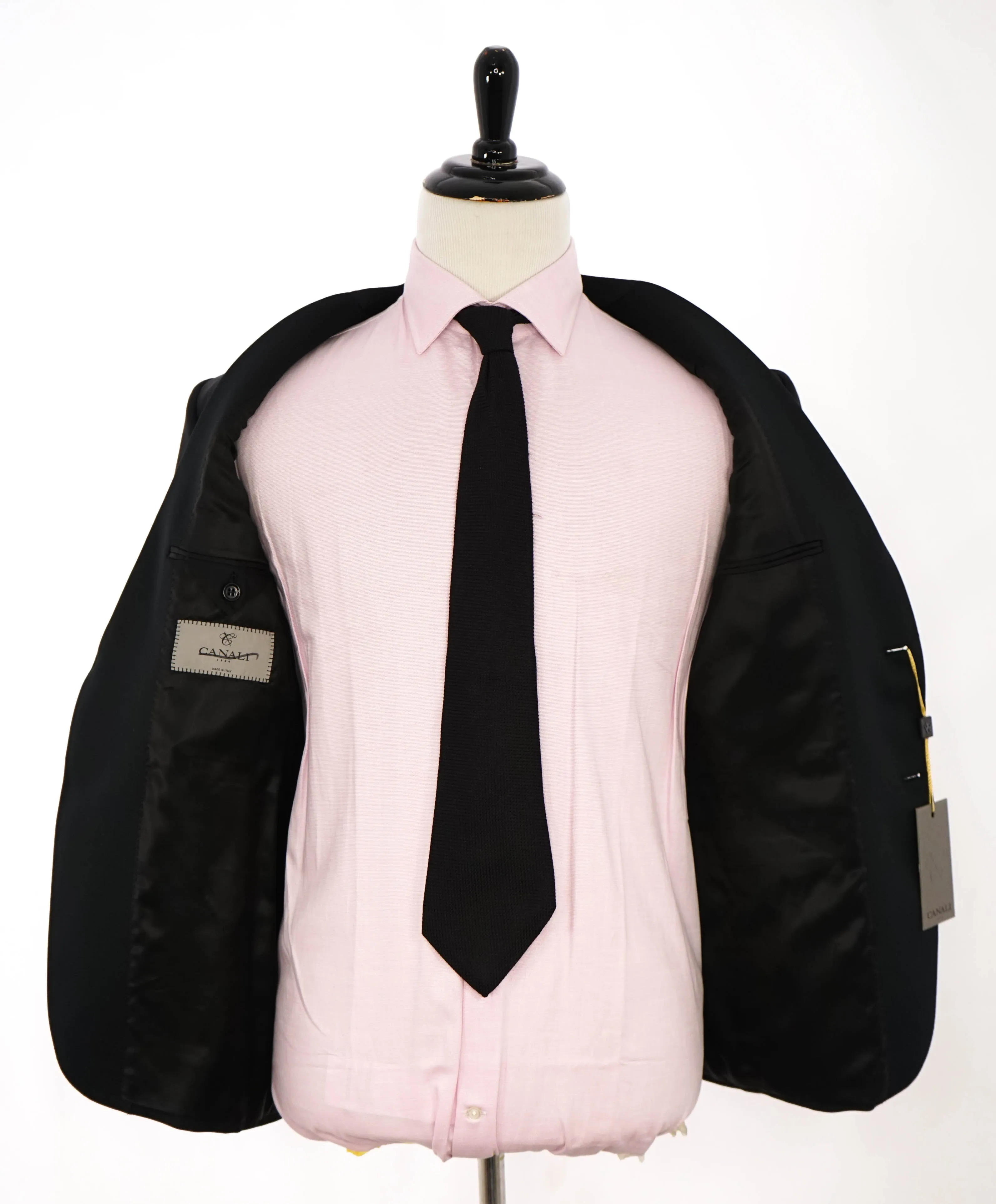 CANALI - Black *CLOSET STAPLE* Notch Lapel Tuxedo Suit - 44R