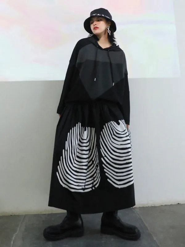 Casual Hooded Drawstring Split-Joint Hoodies&Sweatshirt Tops