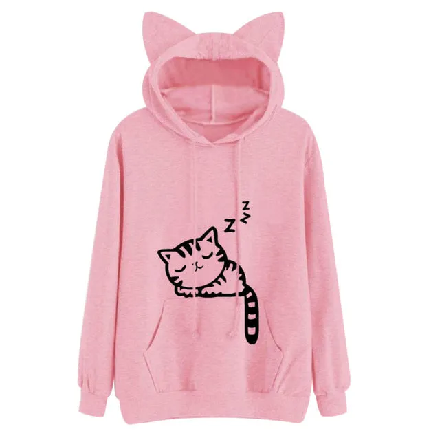 Cat Ears Long Sleeve Hoodie