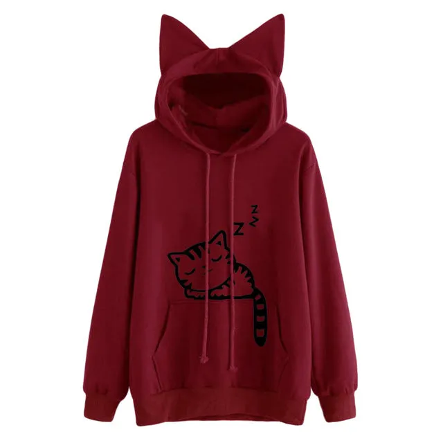 Cat Ears Long Sleeve Hoodie