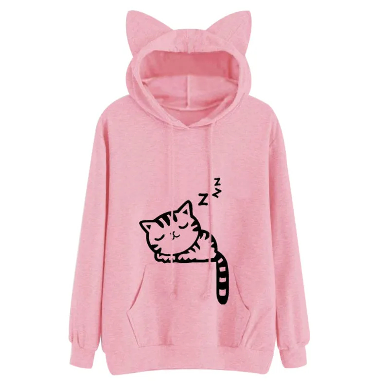Cat Ears Long Sleeve Hoodie