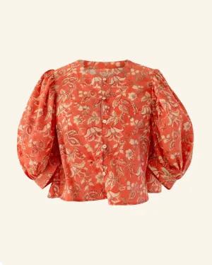 Cerise Flower Top