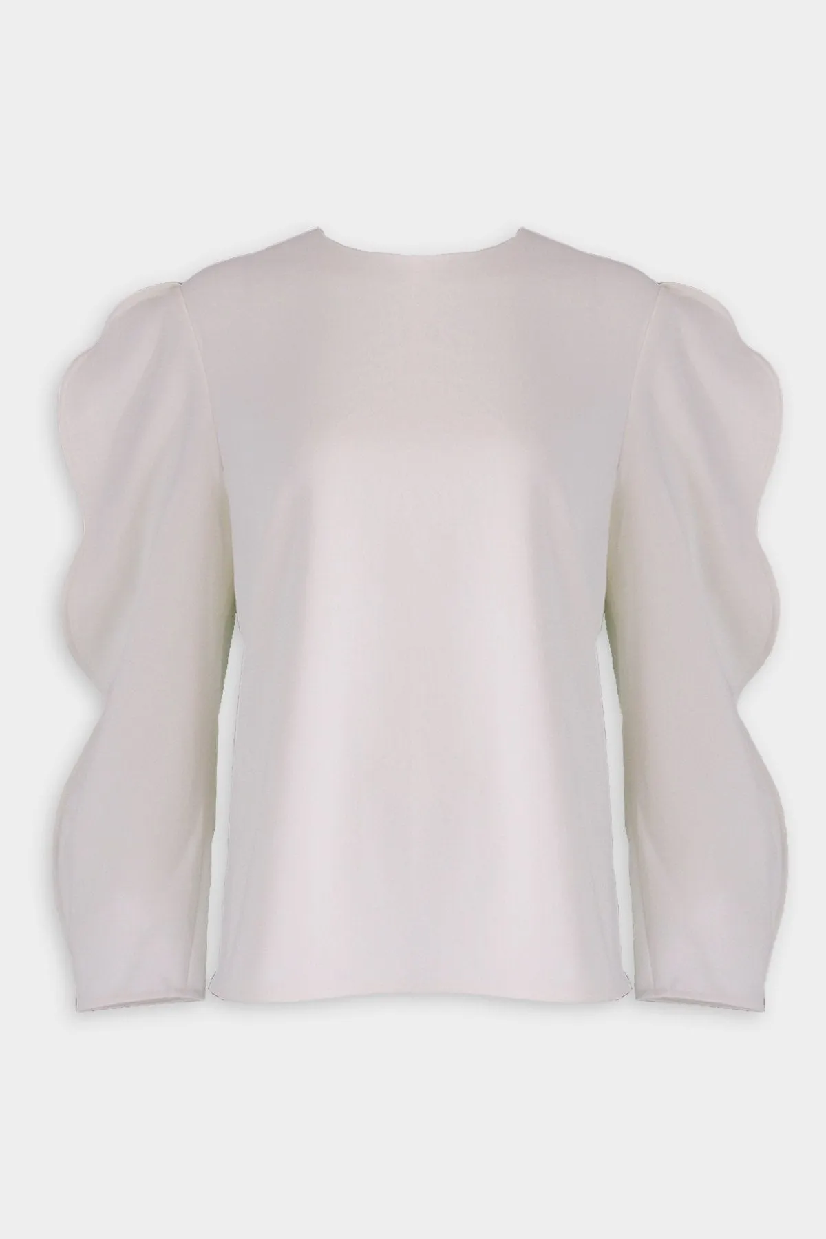 Chalky Drape Scallop Top in White