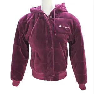 Champion velour puffer jacket woman's size Xtra Small purple