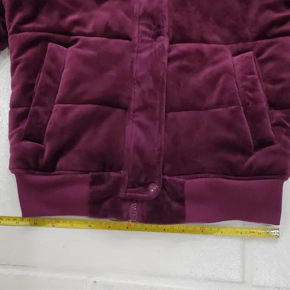Champion velour puffer jacket woman's size Xtra Small purple
