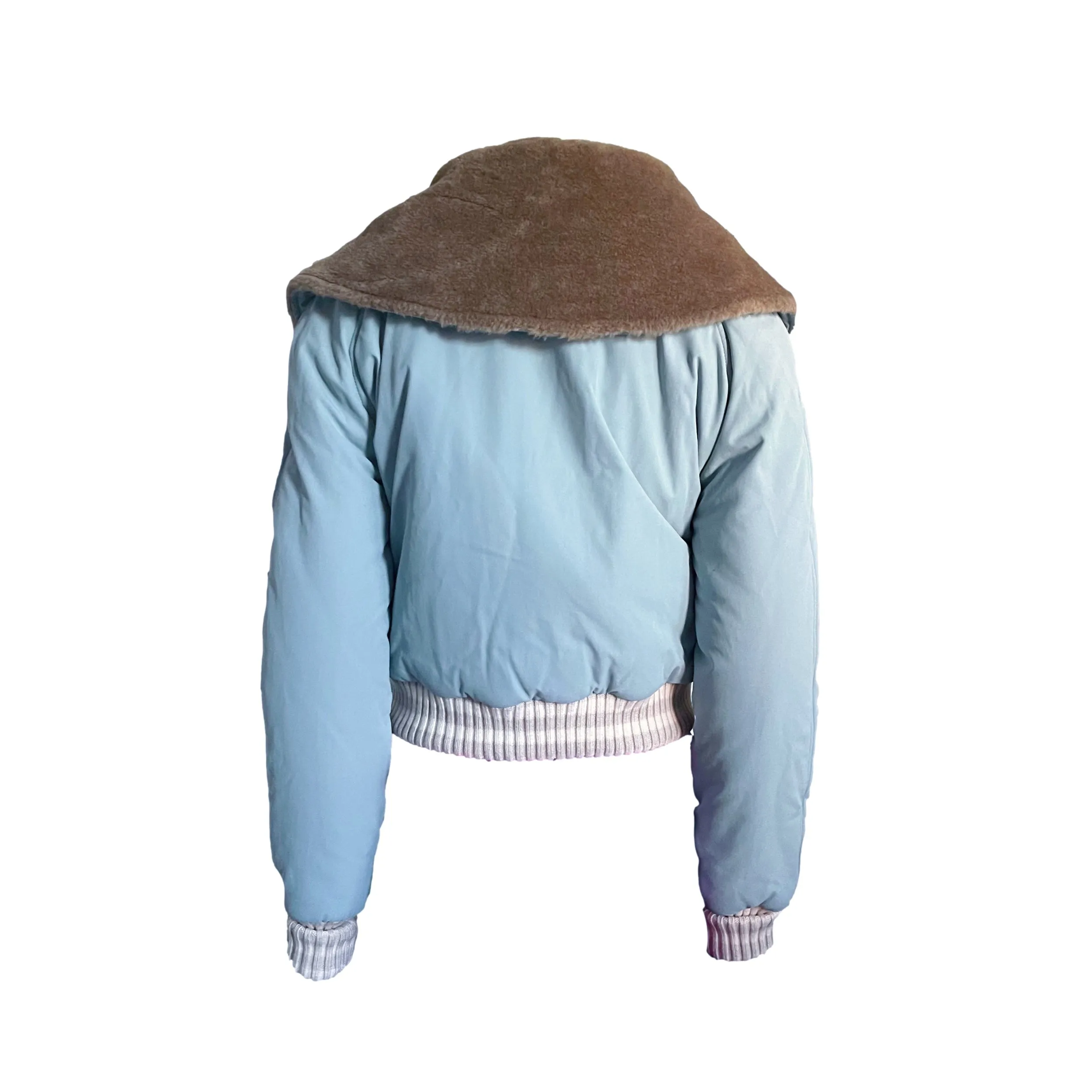 Chanel Baby Blue Short Puffer Coat