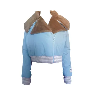 Chanel Baby Blue Short Puffer Coat