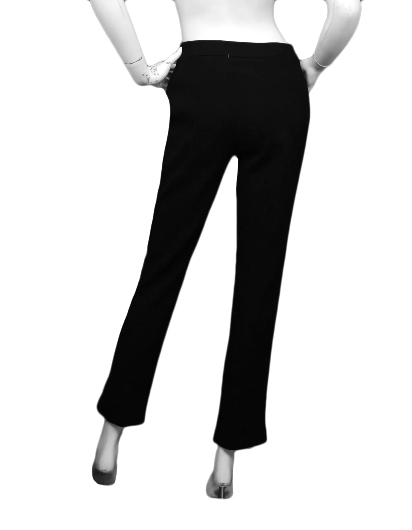 Chanel Black Wool Pants w/ Pockets sz 36