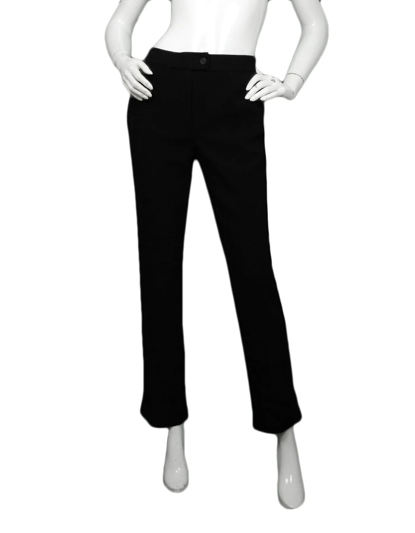 Chanel Black Wool Pants w/ Pockets sz 36
