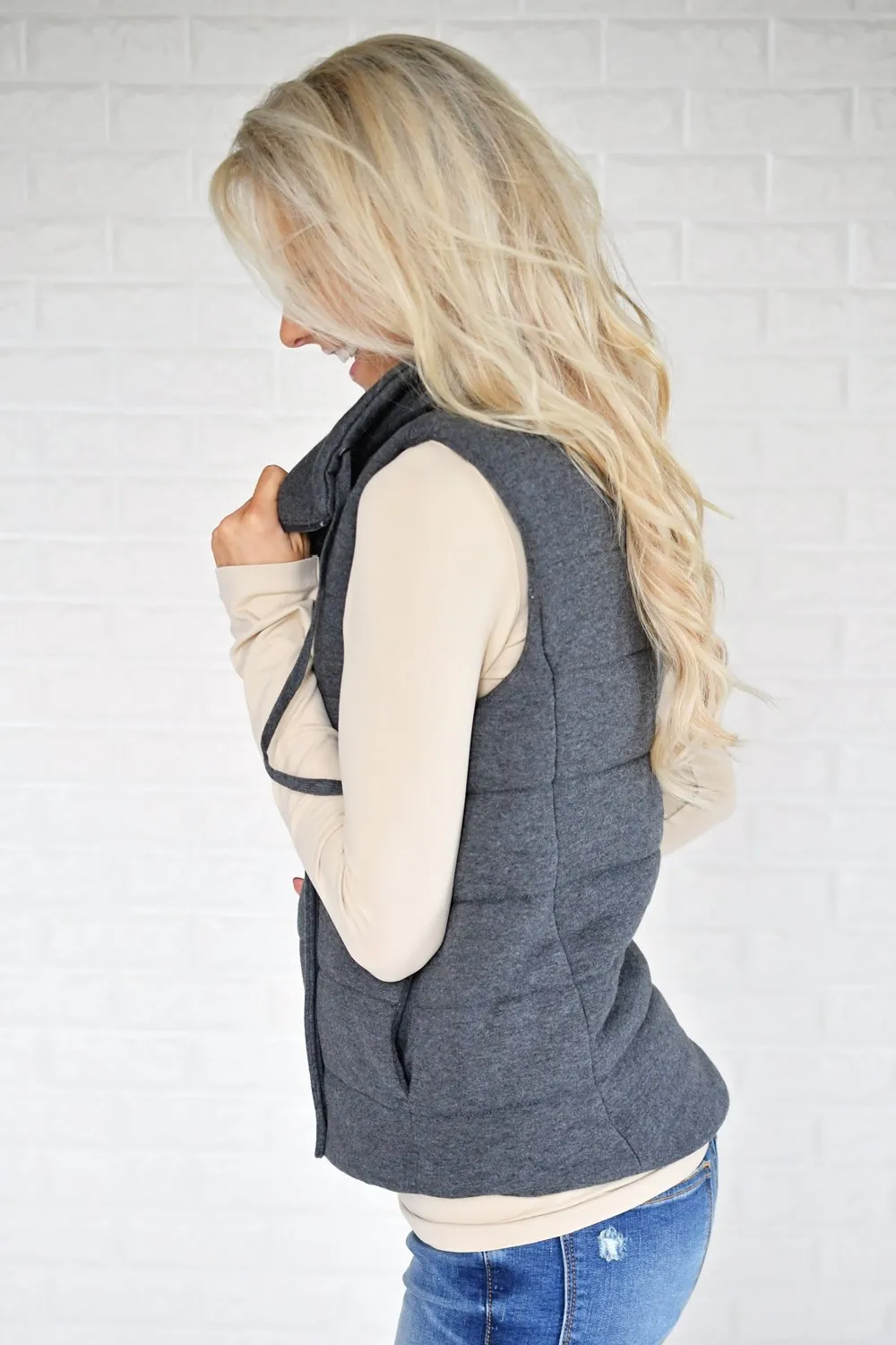 Charcoal Puffer Vest