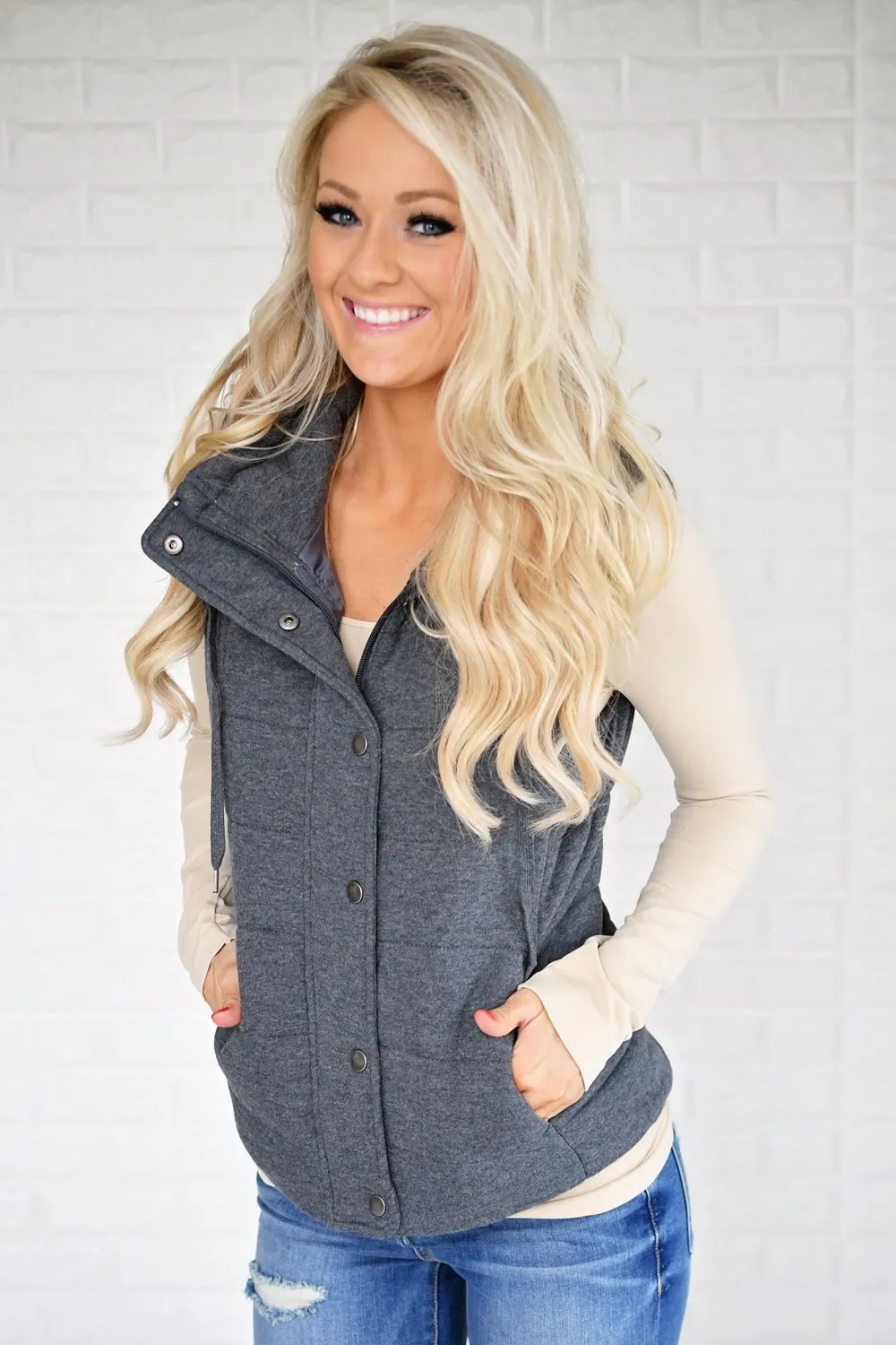 Charcoal Puffer Vest