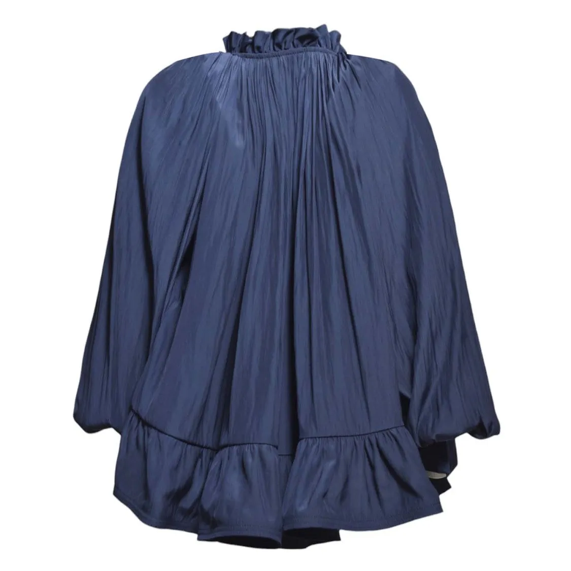 Charmeuse Blouse Blue Pleated