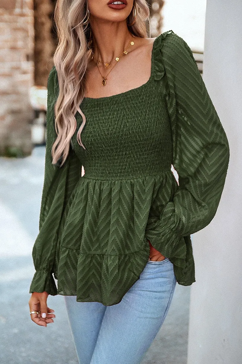 Chevron Charm Peplum Top