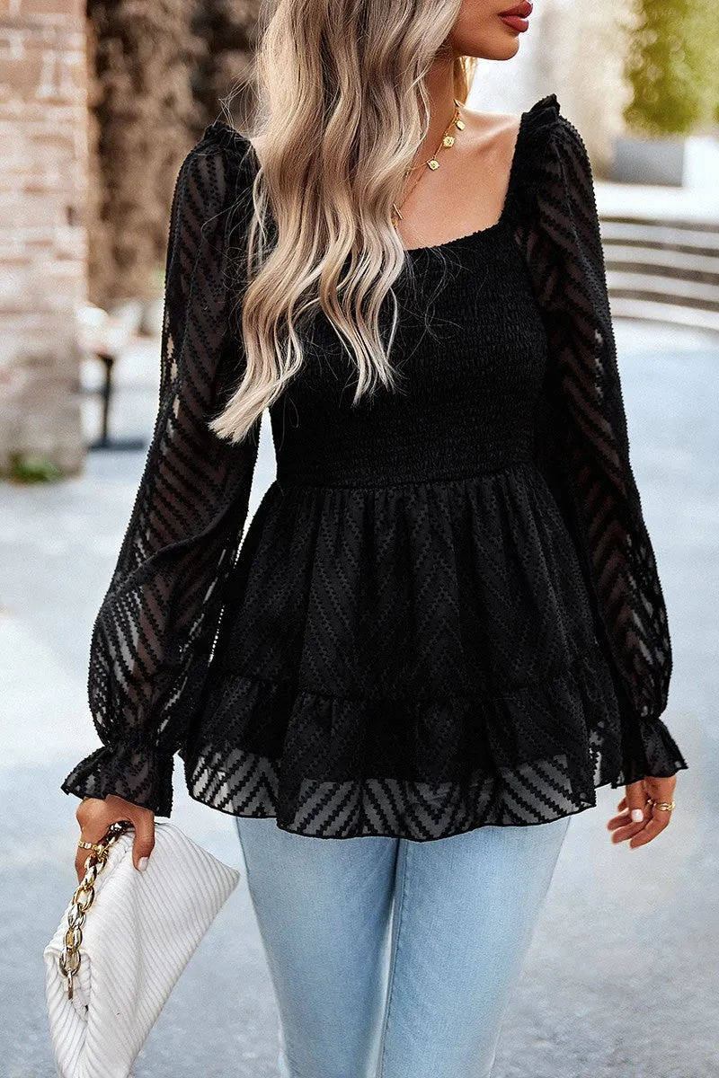Chevron Charm Peplum Top