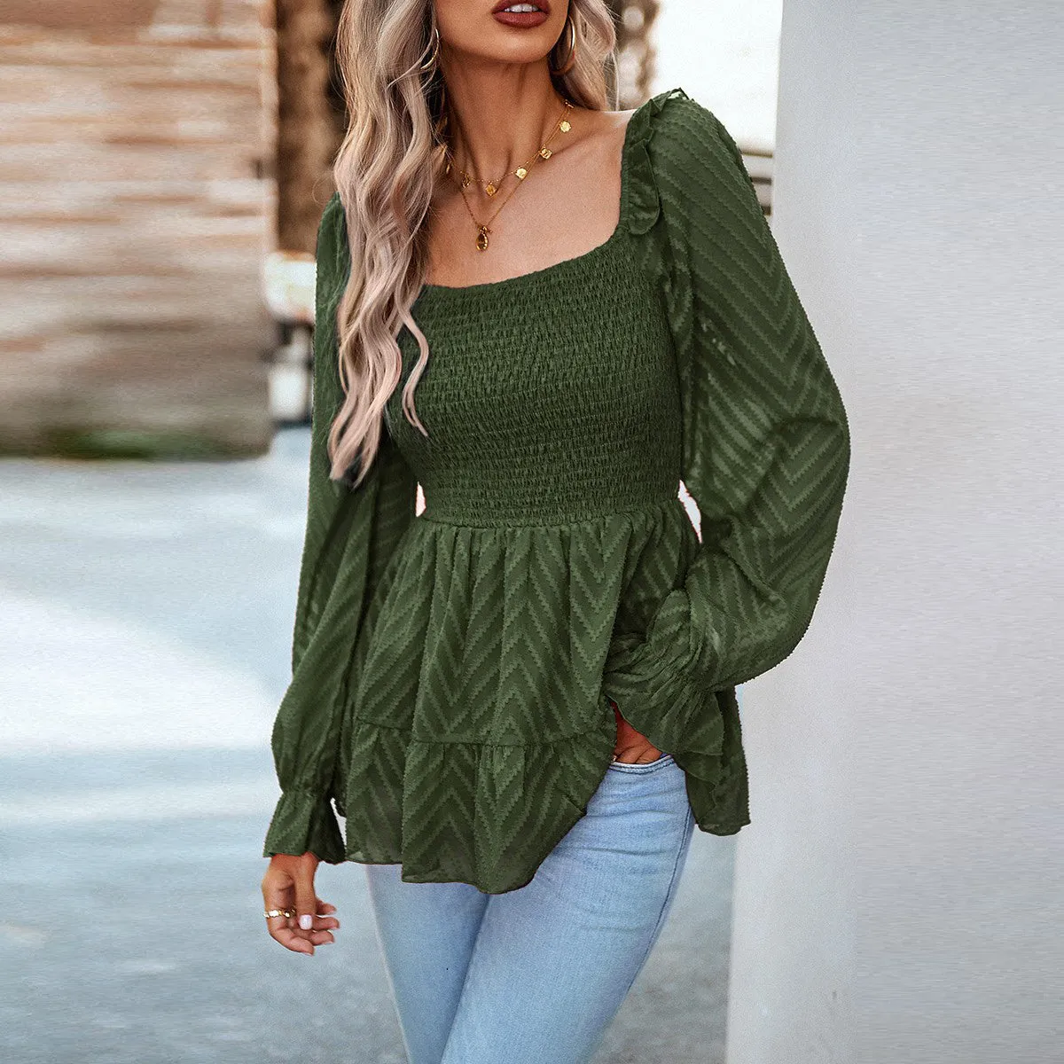 Chevron Charm Peplum Top