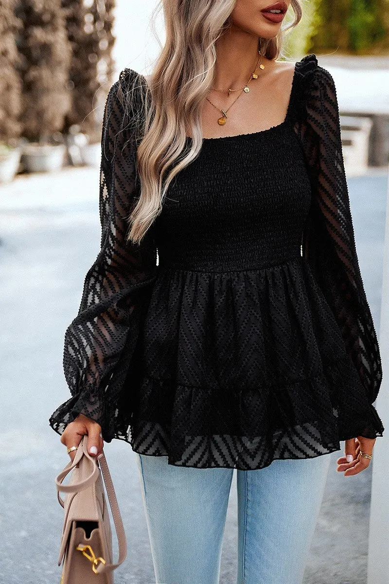 Chevron Charm Peplum Top