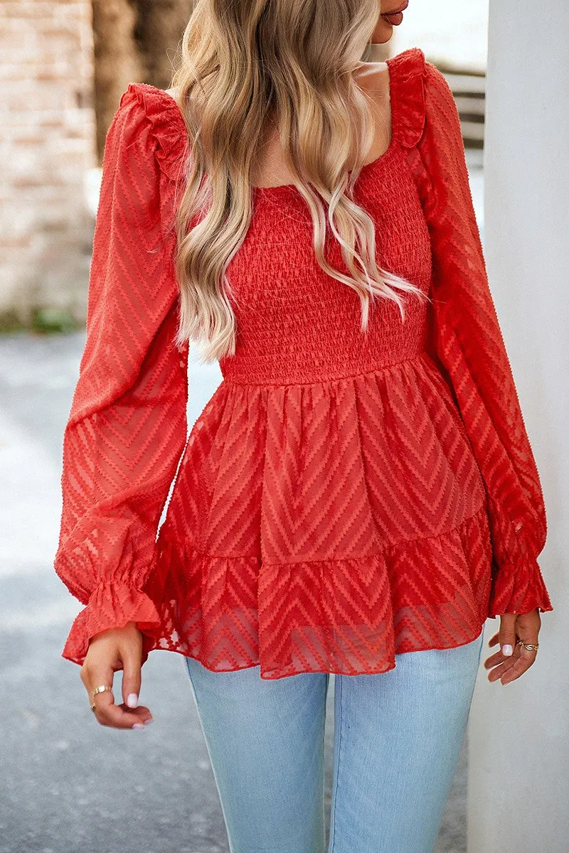 Chevron Charm Peplum Top