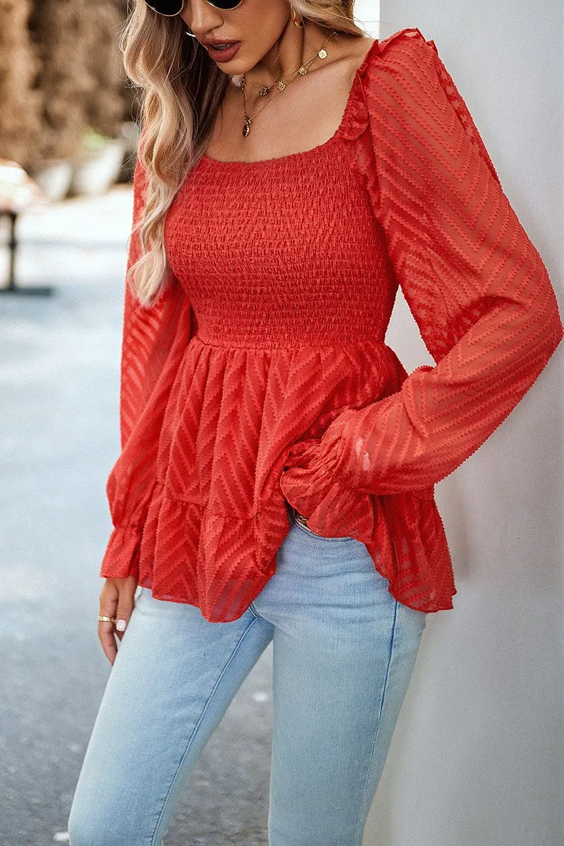 Chevron Charm Peplum Top