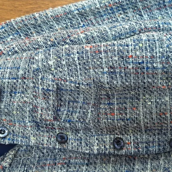 Chico's Tweed Peplum Blazer Button Down Jacket