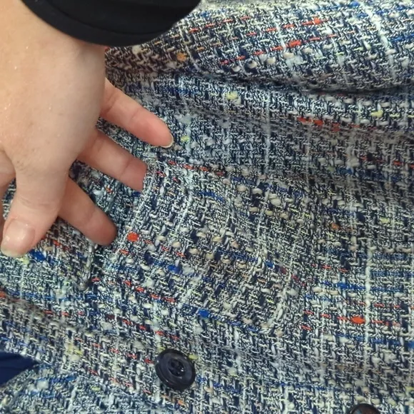 Chico's Tweed Peplum Blazer Button Down Jacket