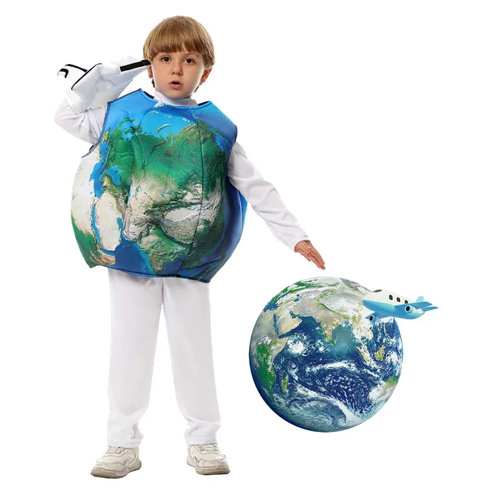 Childrenswear Kids Children Globe&Aircraft Gloves Cosplay Costume Outfits Halloween Carnival Suit